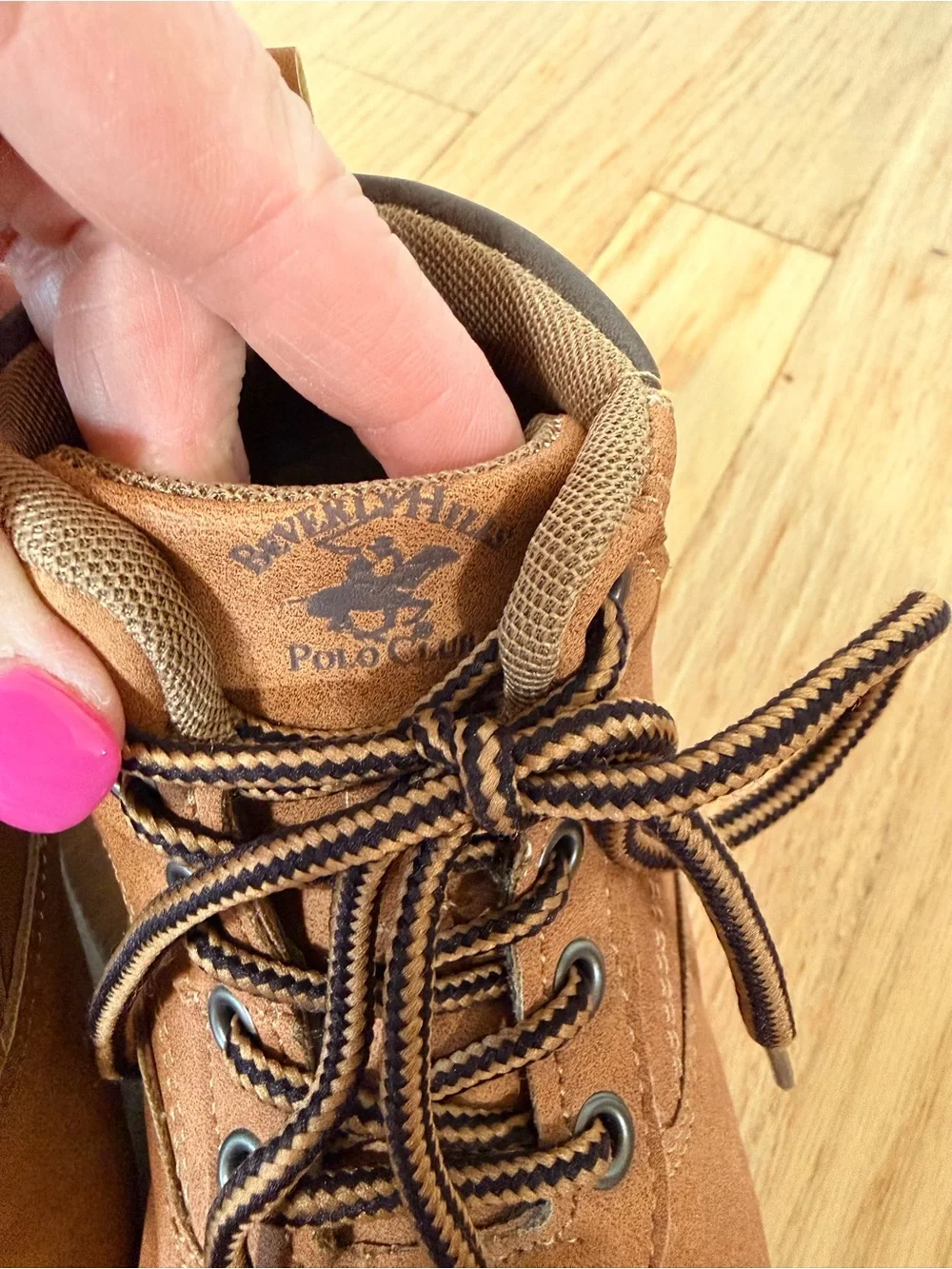 Kids Brown Lace-Up Outdoor Boots
